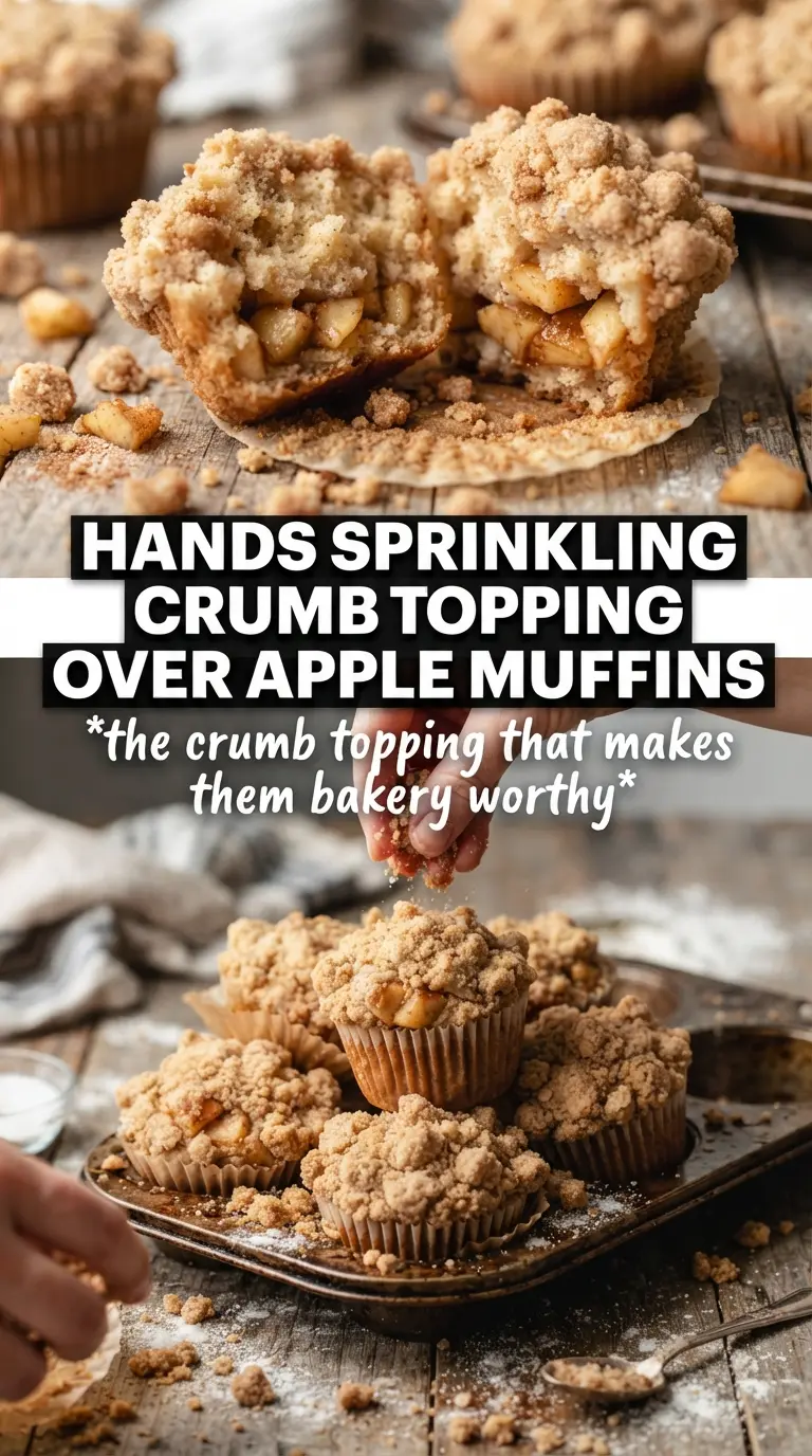 Apple Muffins With Crumb Topping golden streusel, tender crumb, baked apples
