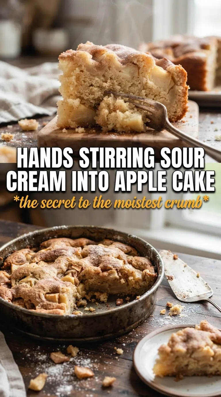 Apple Sour Cream Cake tender crumb topping