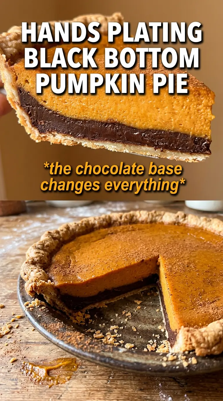Black Bottom Pumpkin Custard Pie, creamy layered dessert
