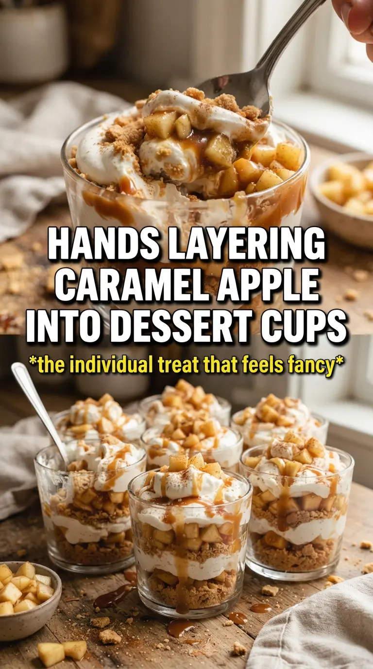 Caramel Apple Dessert Cups layered creamy spiced