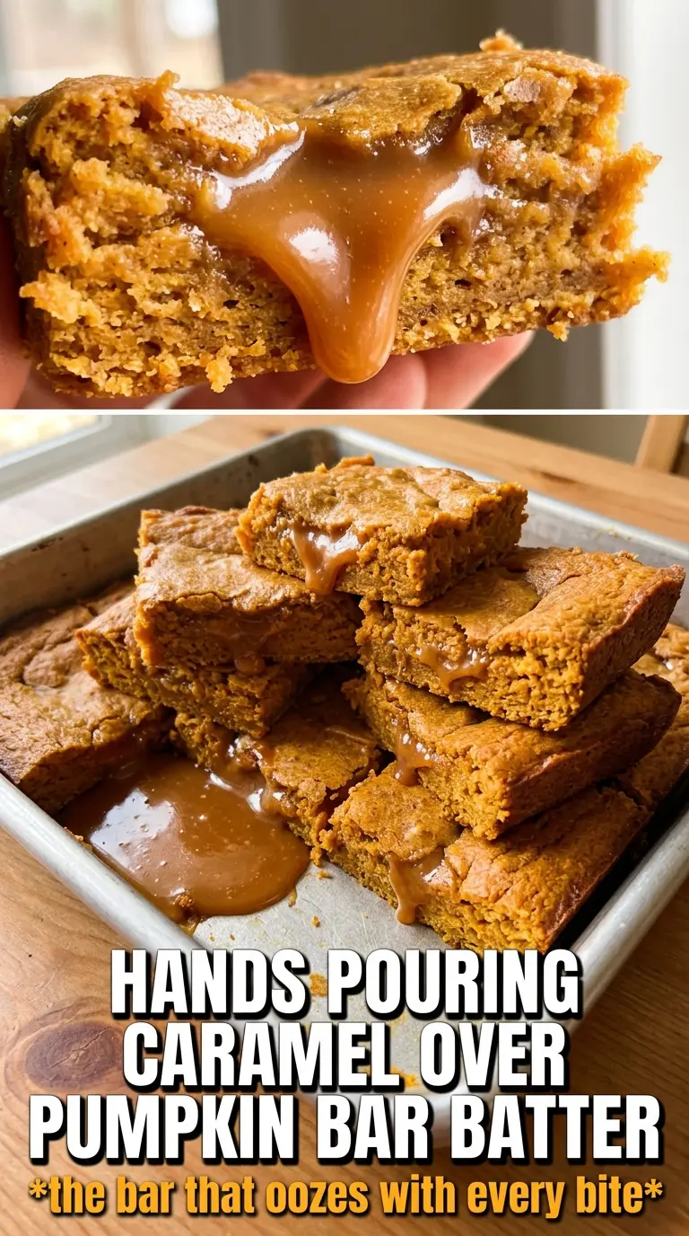 Caramel Pumpkin Butter Bars creamy pumpkin caramel