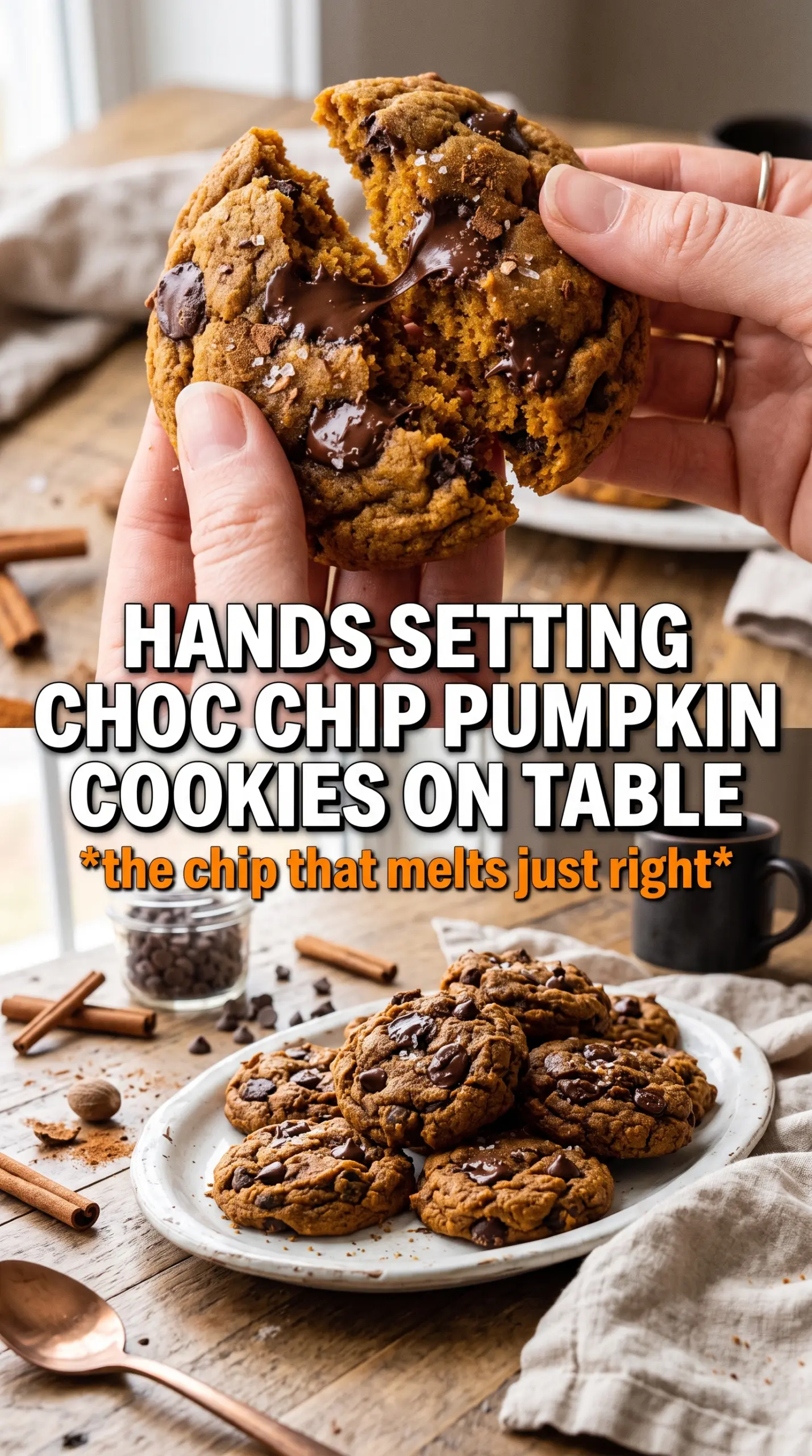 Chocolate Chip Pumpkin Cookies soft chewy chocolate-spotted