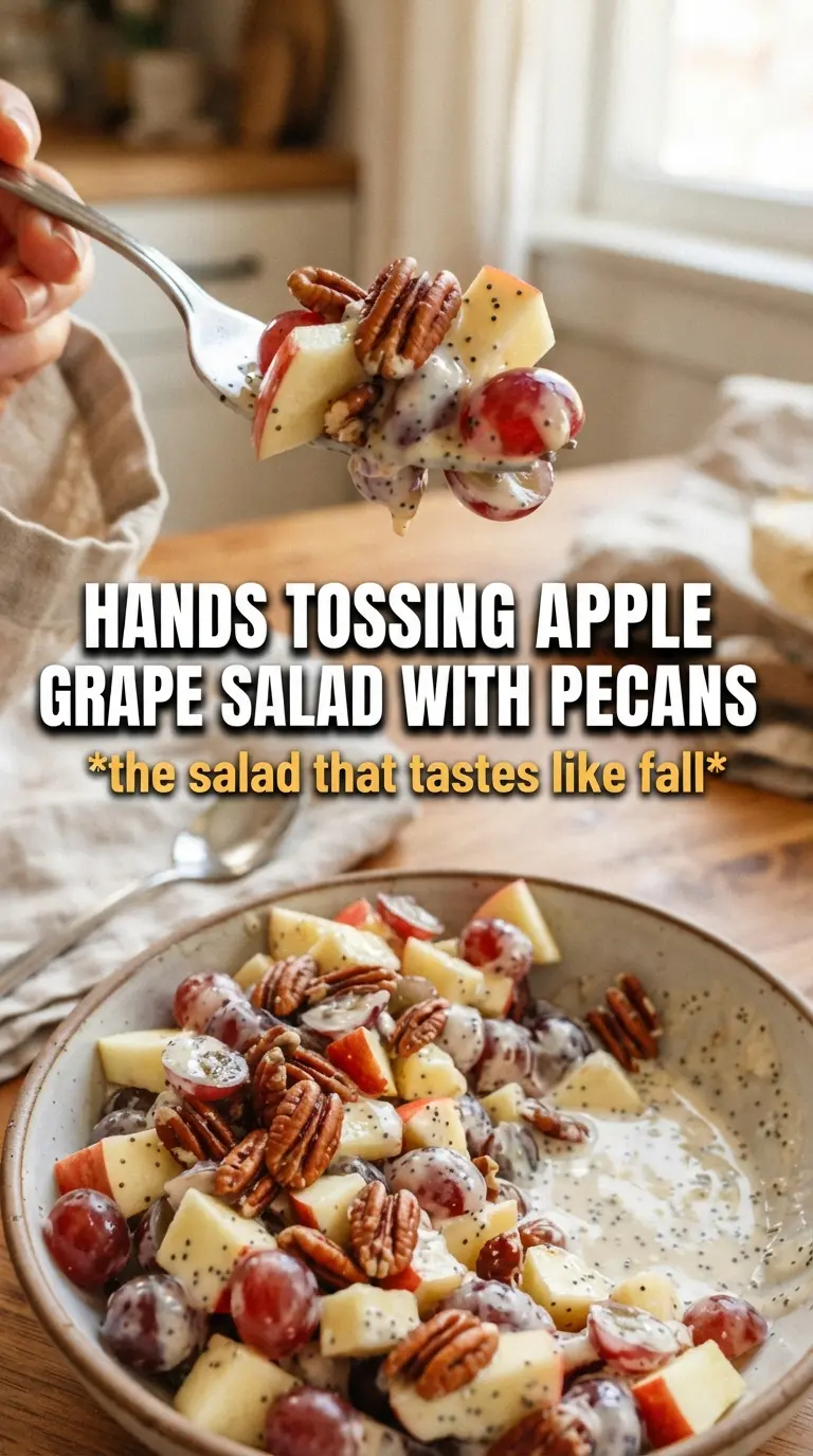 Cinnamon apple and red grape salad with toasted pecans crisp creamy crunchy