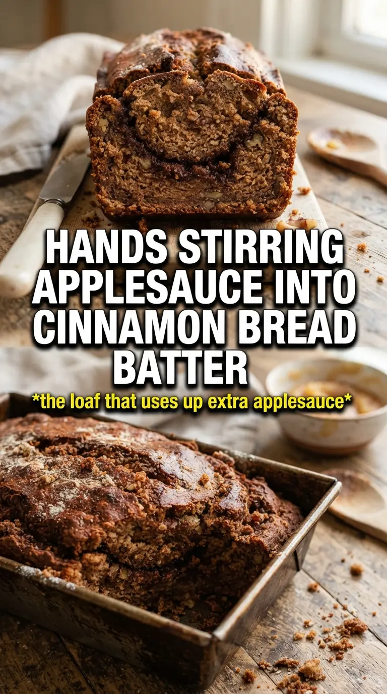 Cinnamon Applesauce Bread golden crumb swirl
