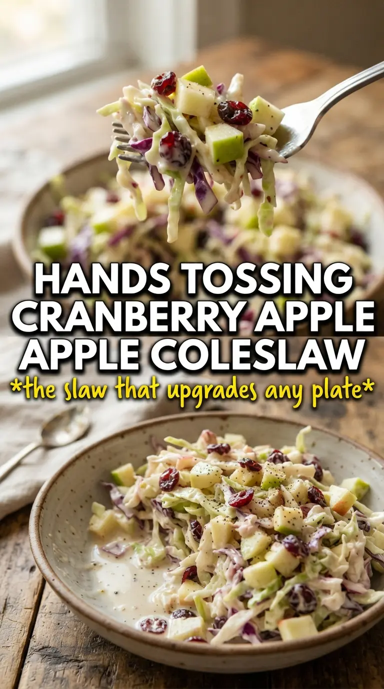 Cranberry Apple Coleslaw crisp creamy colorful