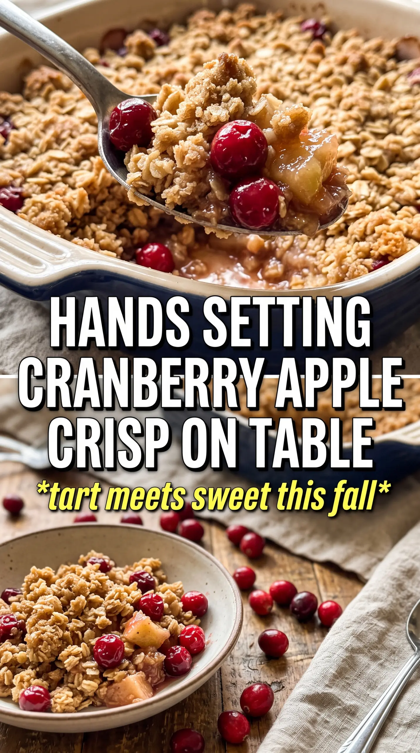 Cranberry apple crisp golden oat crumble