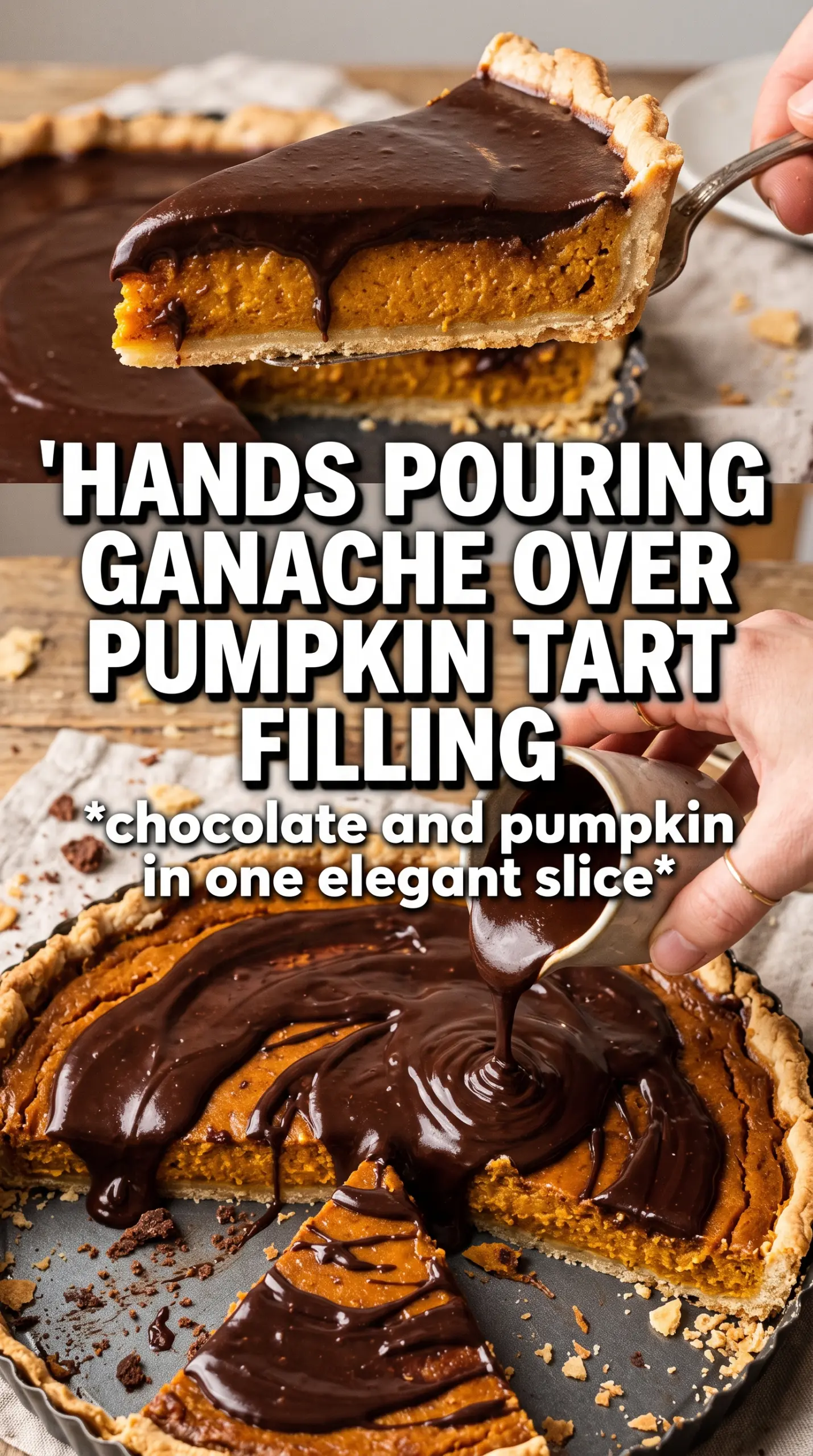 Dark Chocolate Pumpkin Tart silky chocolate crust