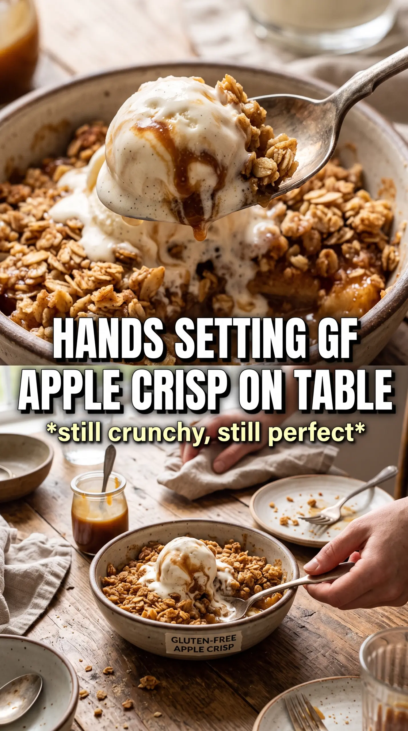 Gluten-Free Apple Crisp golden crumble bubbling
