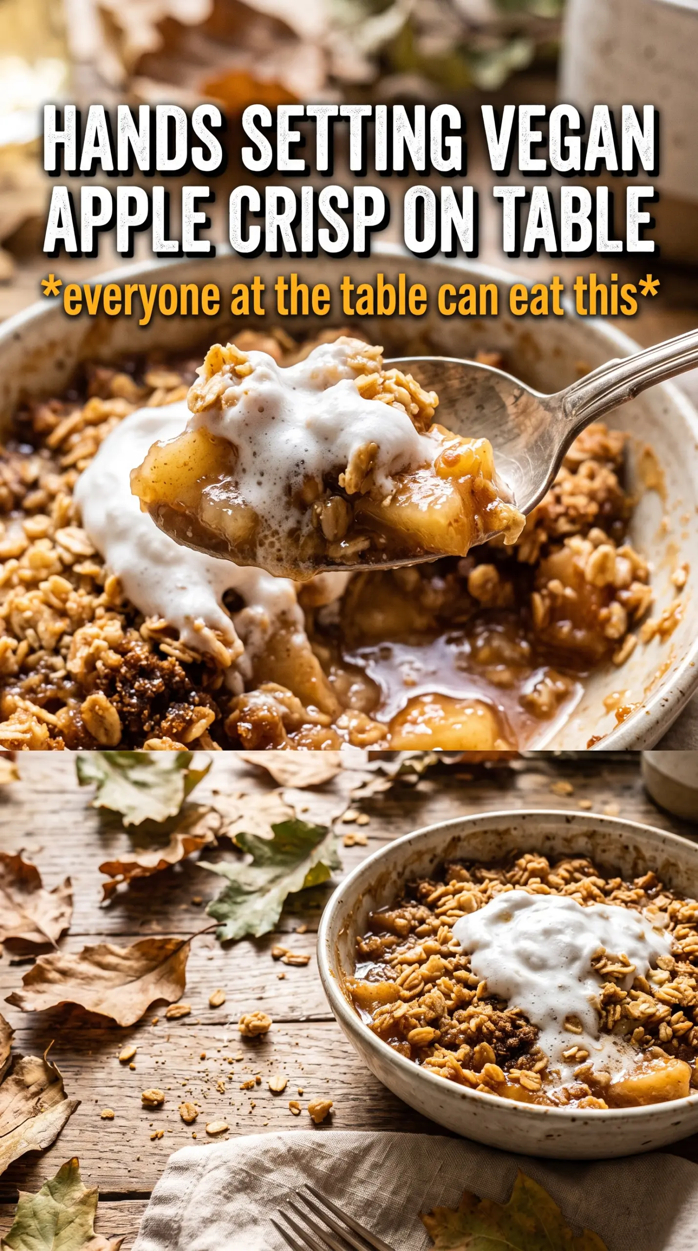 Gluten-Free Vegan Apple Crisp golden oat crumble