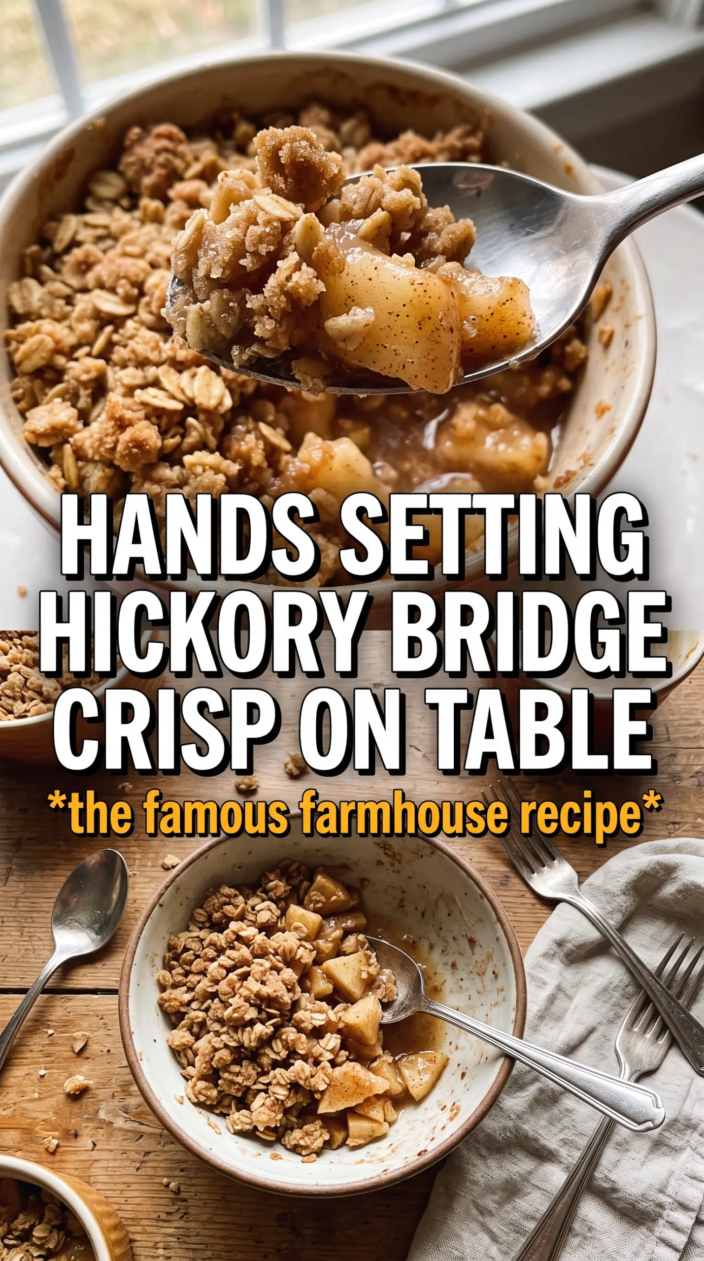 Hickory Bridge Farm Apple Crisp thick buttery crumble, caramelized apples