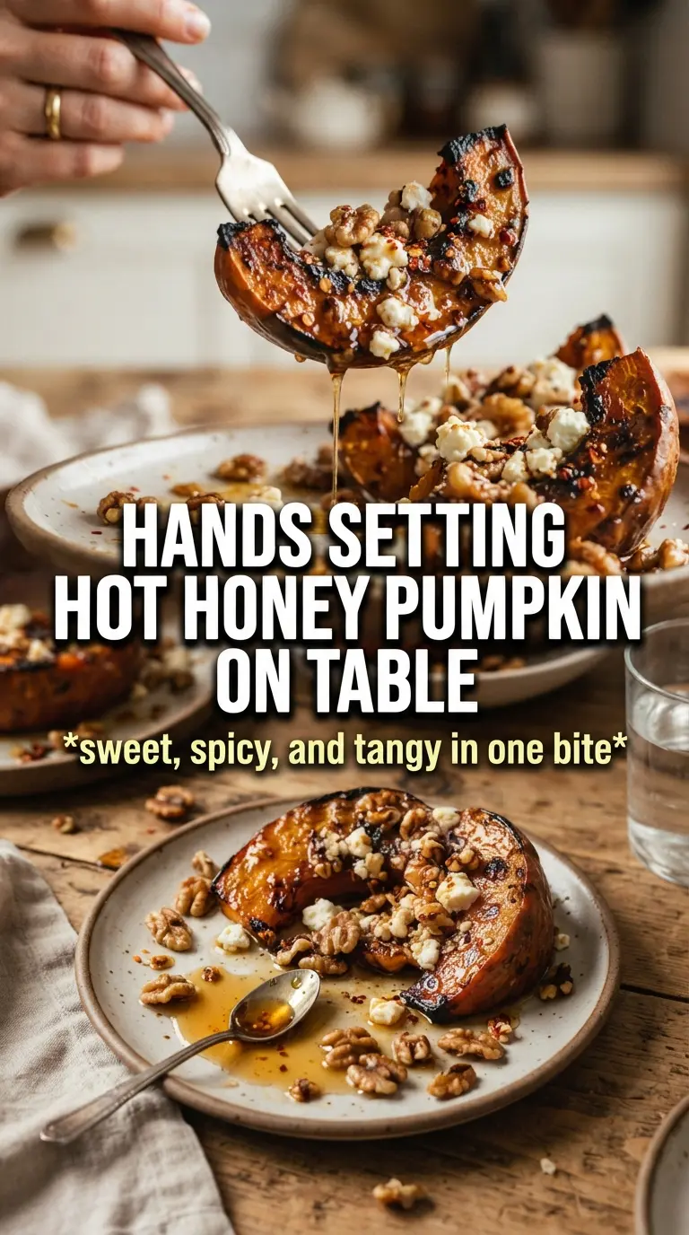 Hot Honey Pumpkin With Red Onion Feta and Walnuts caramelized savory sweet