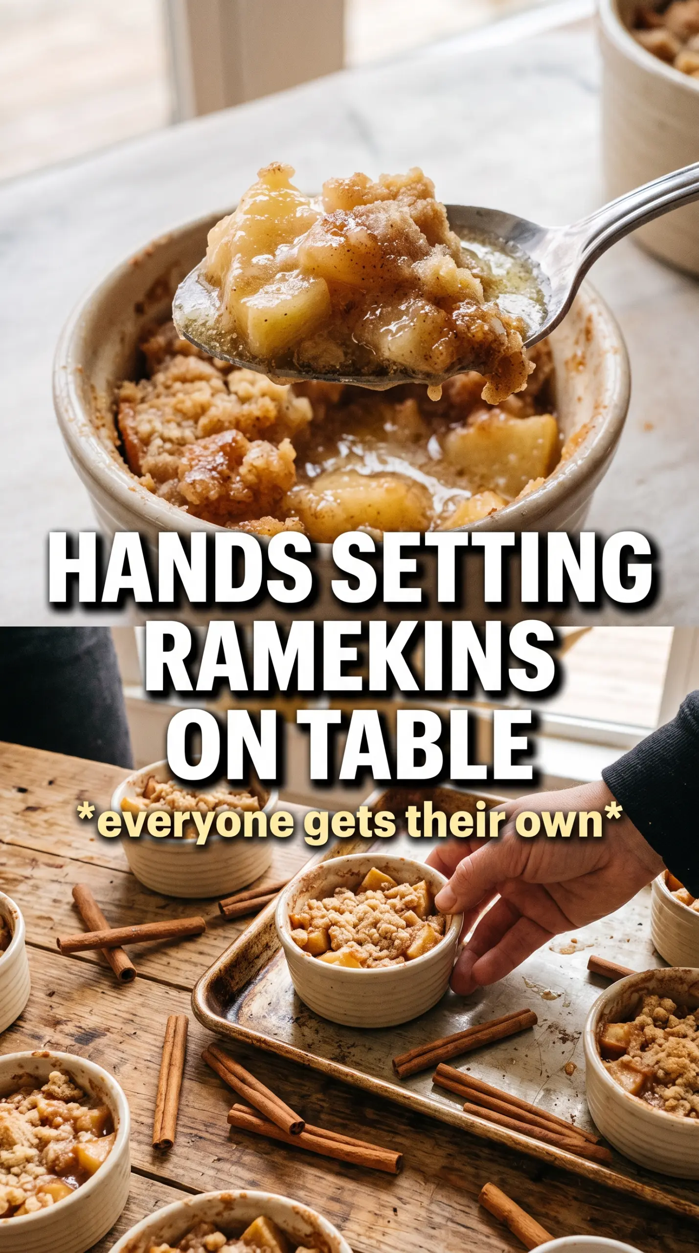 Individual Apple Crumbles golden oat topping caramelized