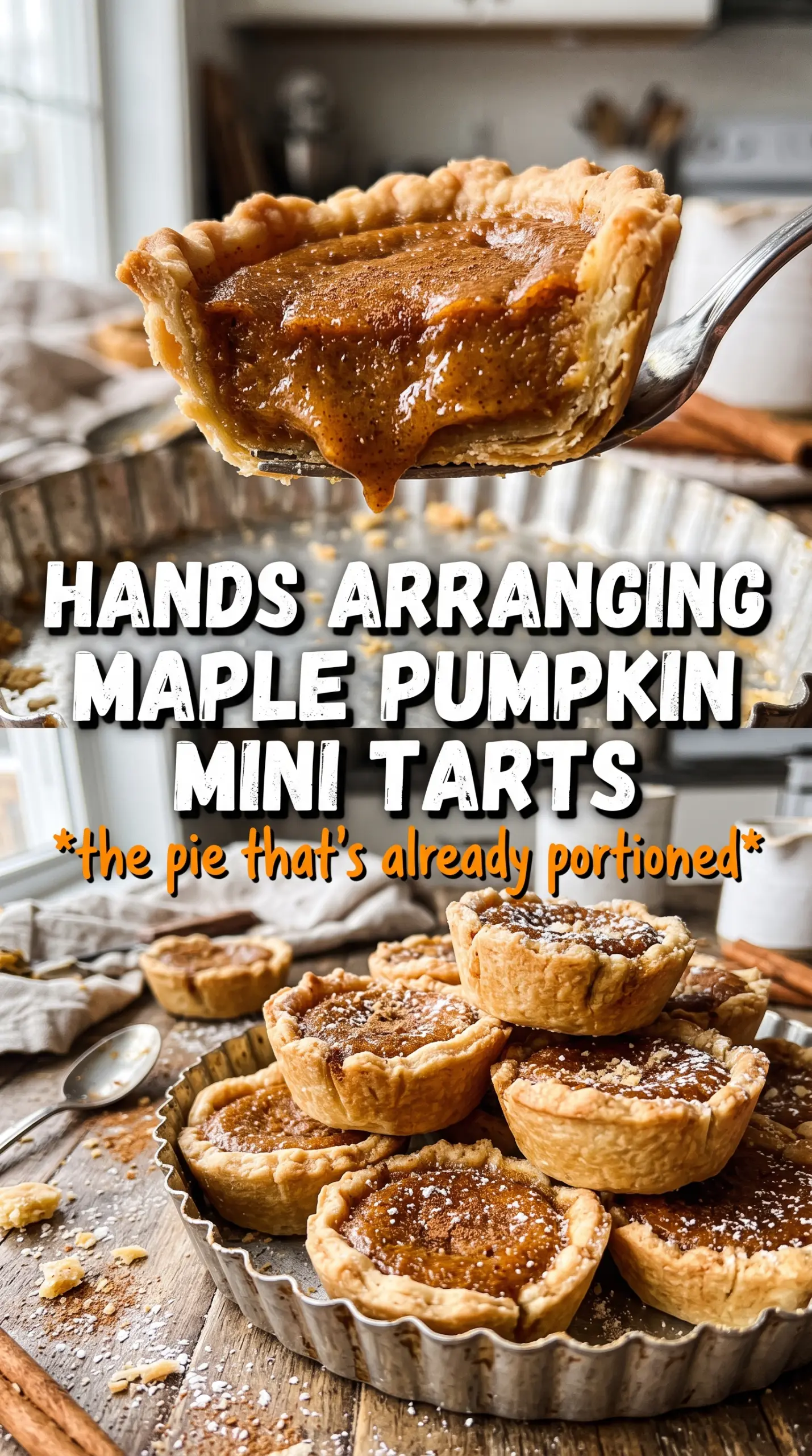 Maple Pumpkin Mini Tarts creamy custard pecans
