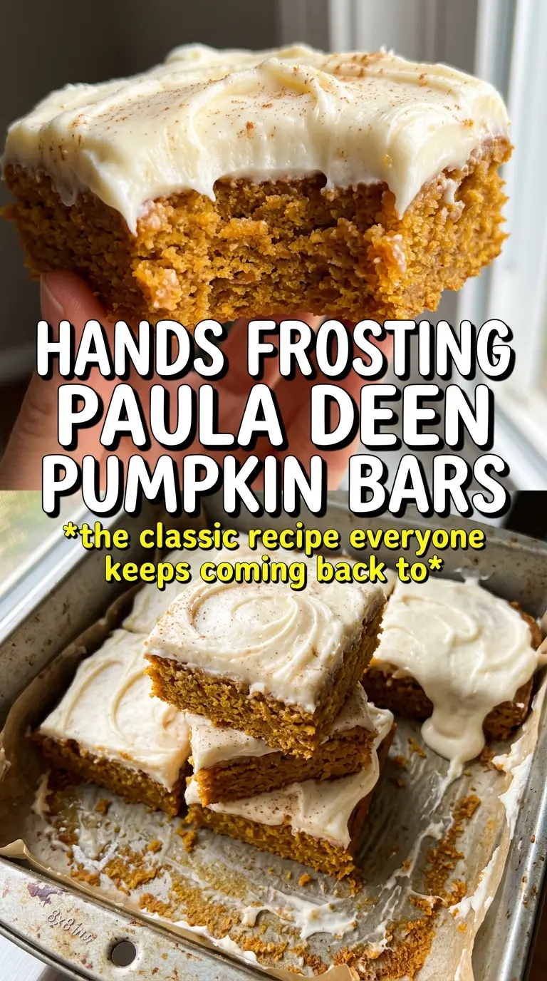 Paula Deen pumpkin bars creamy frosted