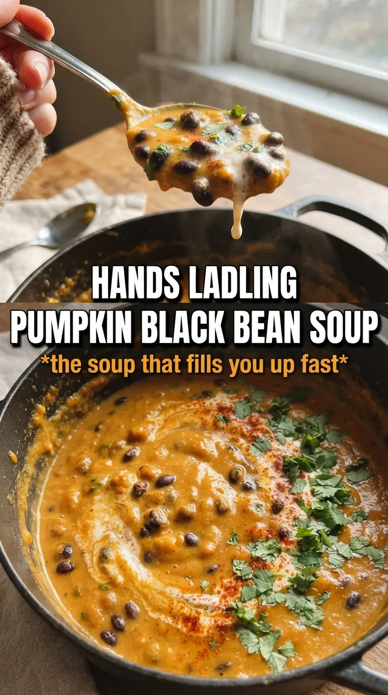Pumpkin and Black Bean Soup creamy smoky