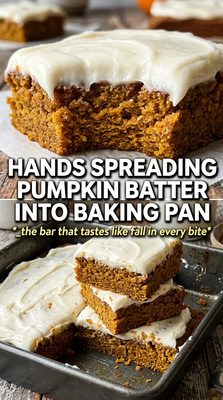 Pumpkin Bars moist crumb creamy frosting