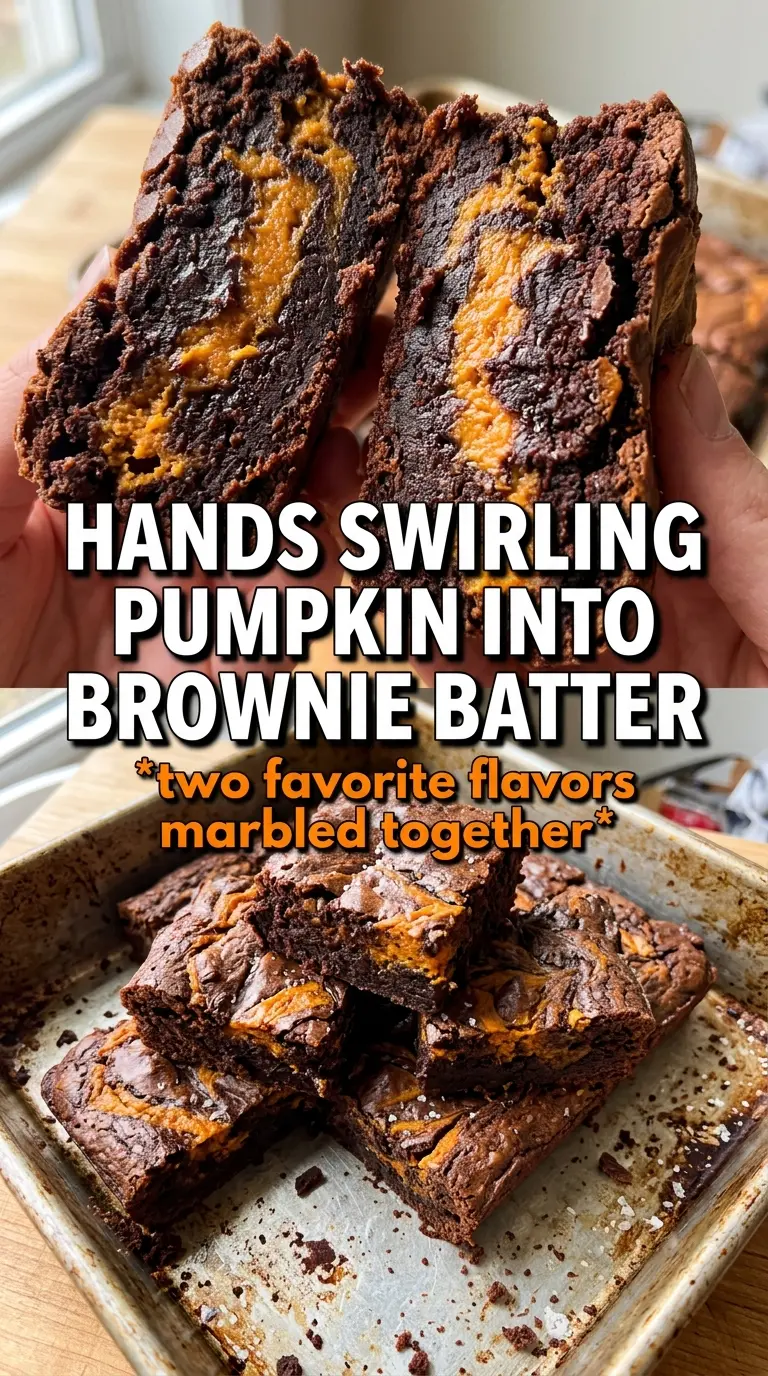 Pumpkin Brownies fudgy marbled swirl