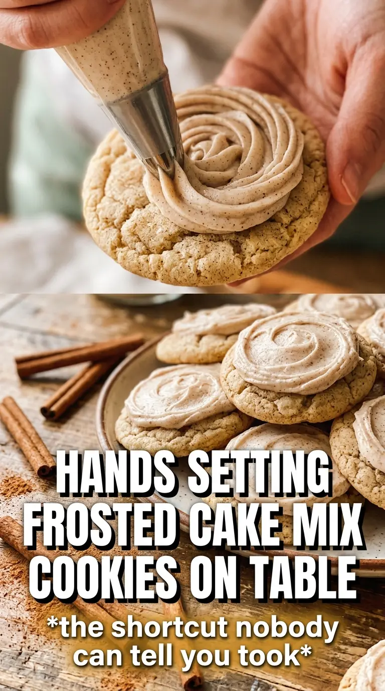 Pumpkin Cake Mix Cookies With Cinnamon Cream Cheese Frosting soft spiced frosted