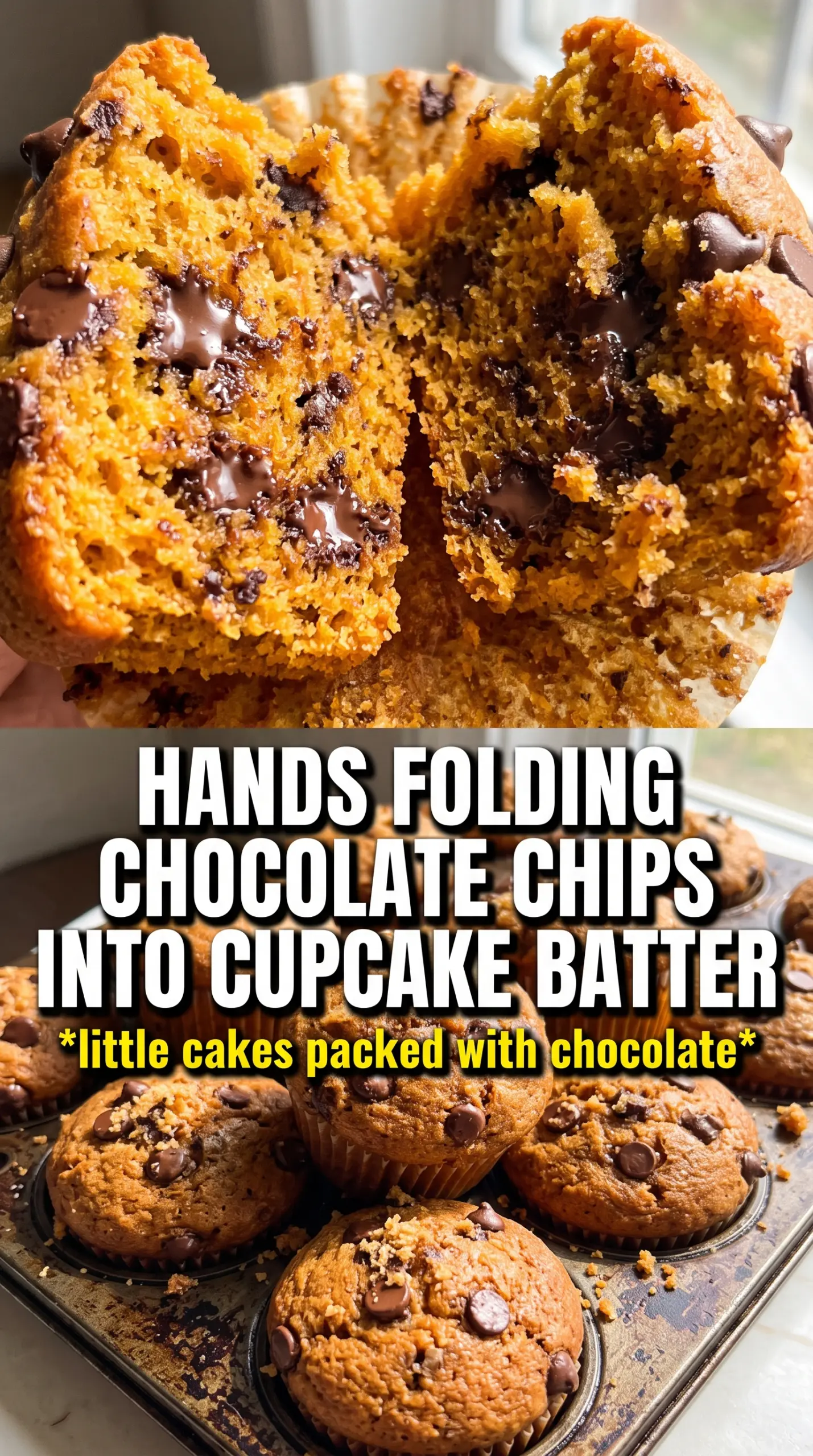 Pumpkin Chocolate Chip Cupcakes soft crumb chocolate frosting