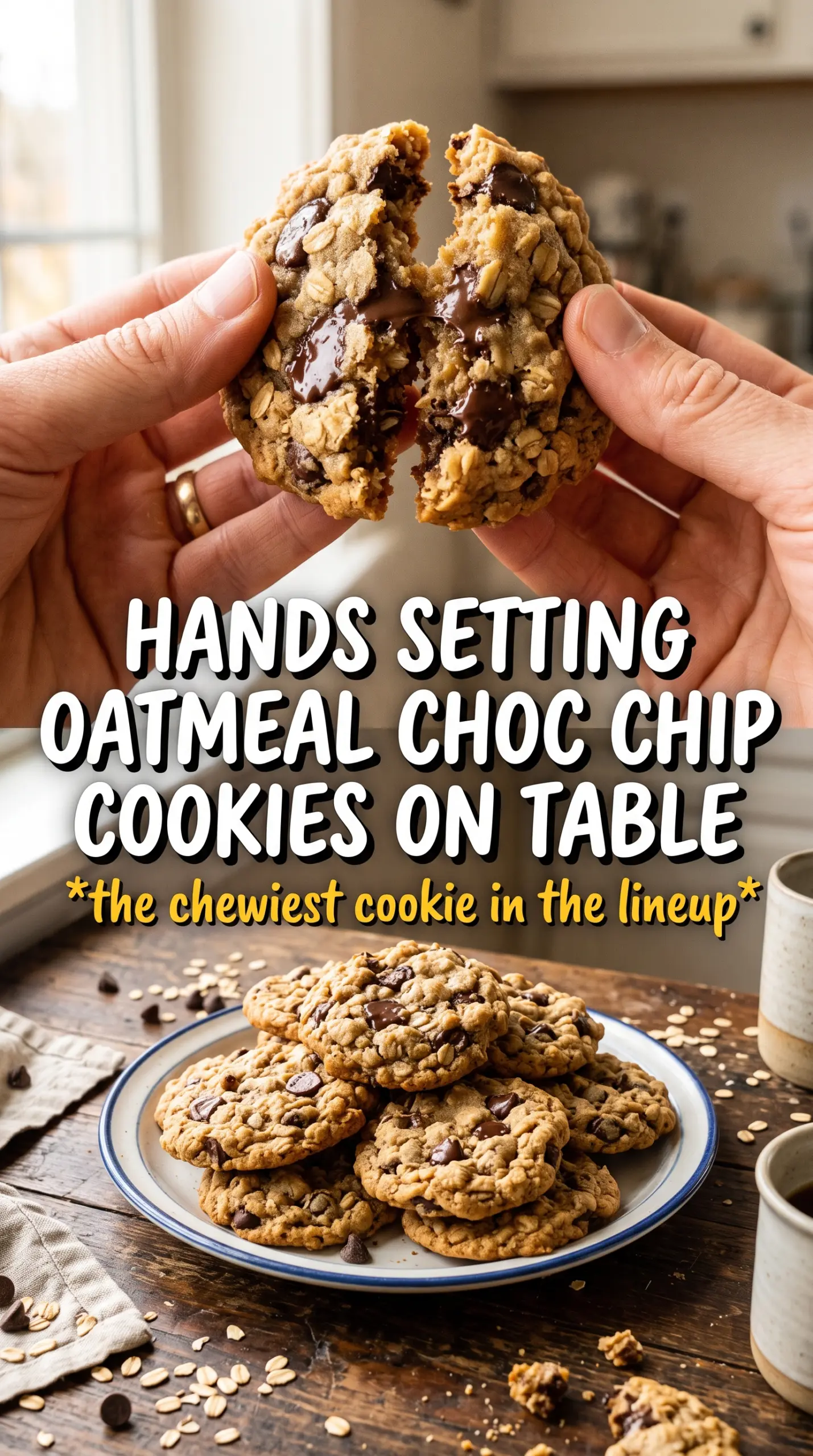 Pumpkin Chocolate Chip Oatmeal Cookies chewy golden chocolatey