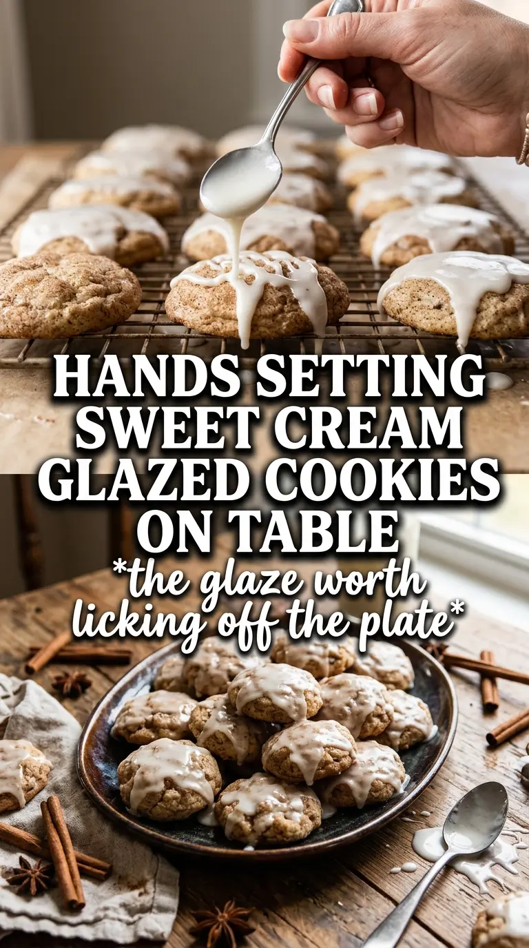 Pumpkin Cookies With Sweet Cream Glaze soft cakey cinnamon