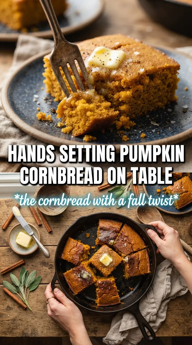 Pumpkin Cornbread golden skillet tender