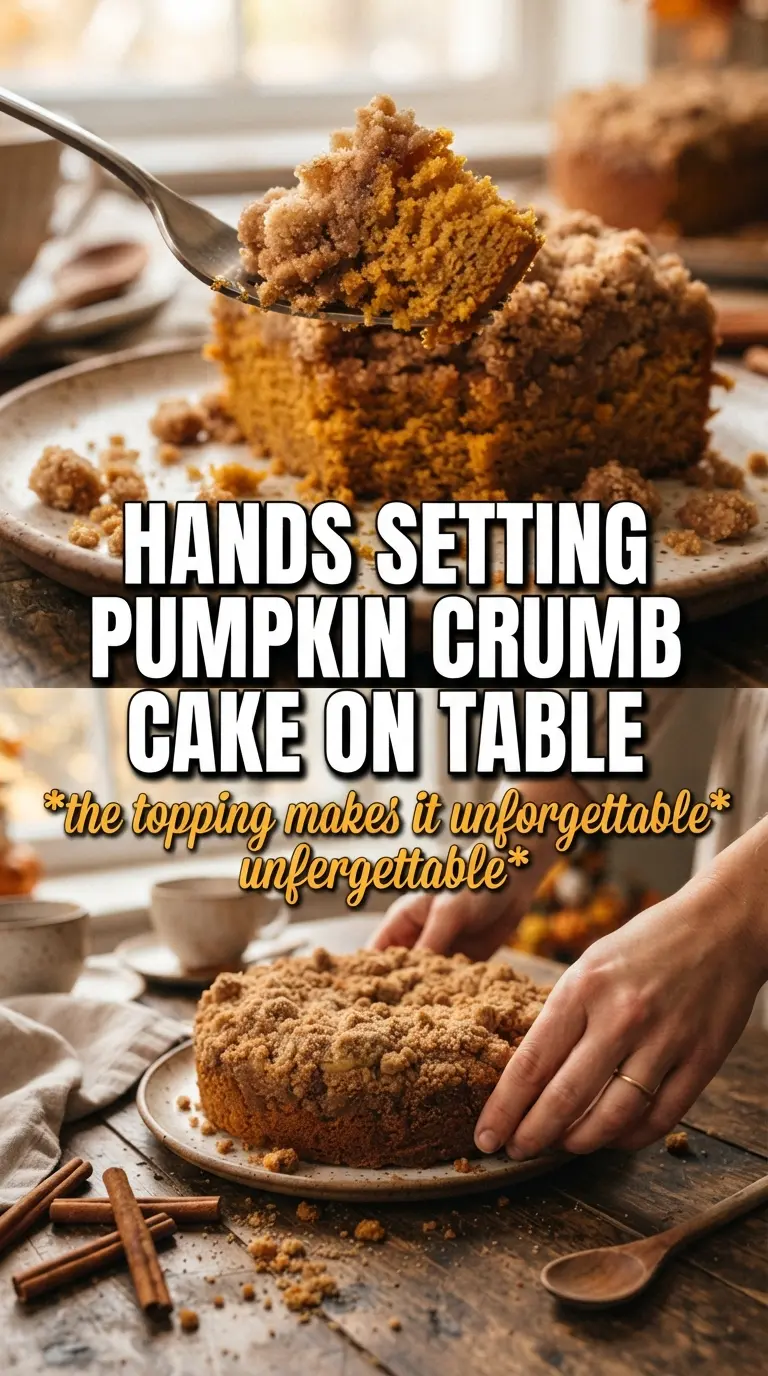 Pumpkin Crumb Cake, buttery cinnamon crumb, moist pumpkin spice