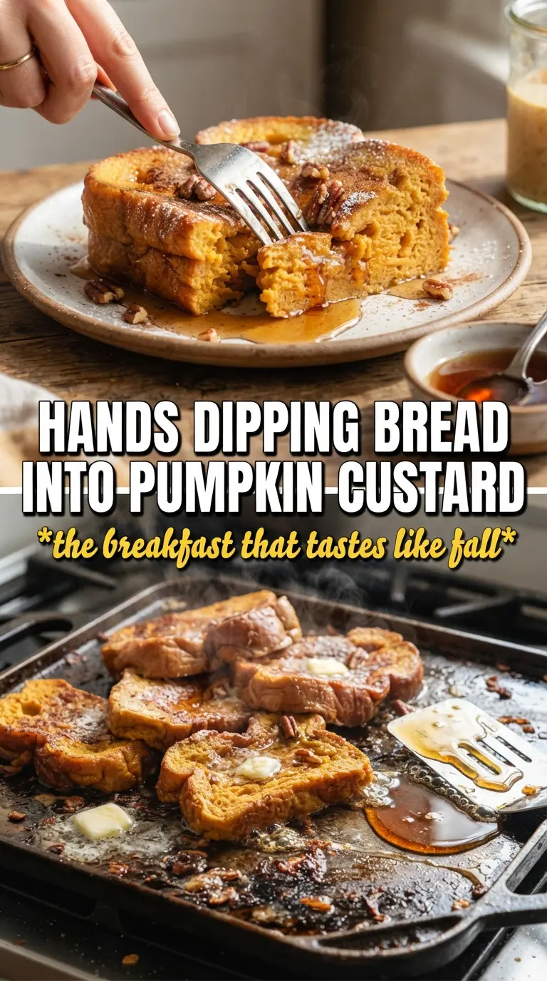 Pumpkin French toast golden custardy maple