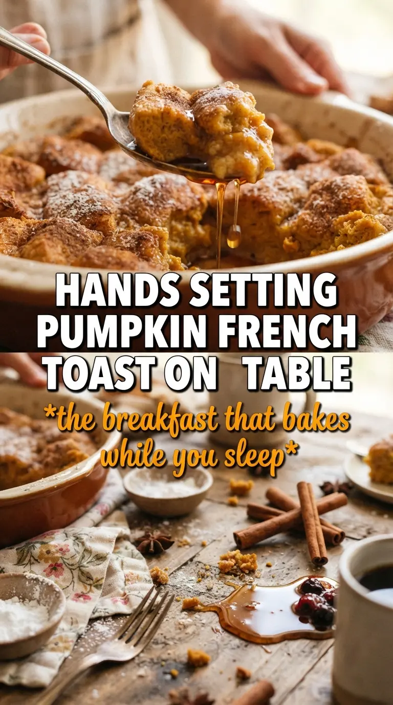 Pumpkin French Toast Bake creamy streusel