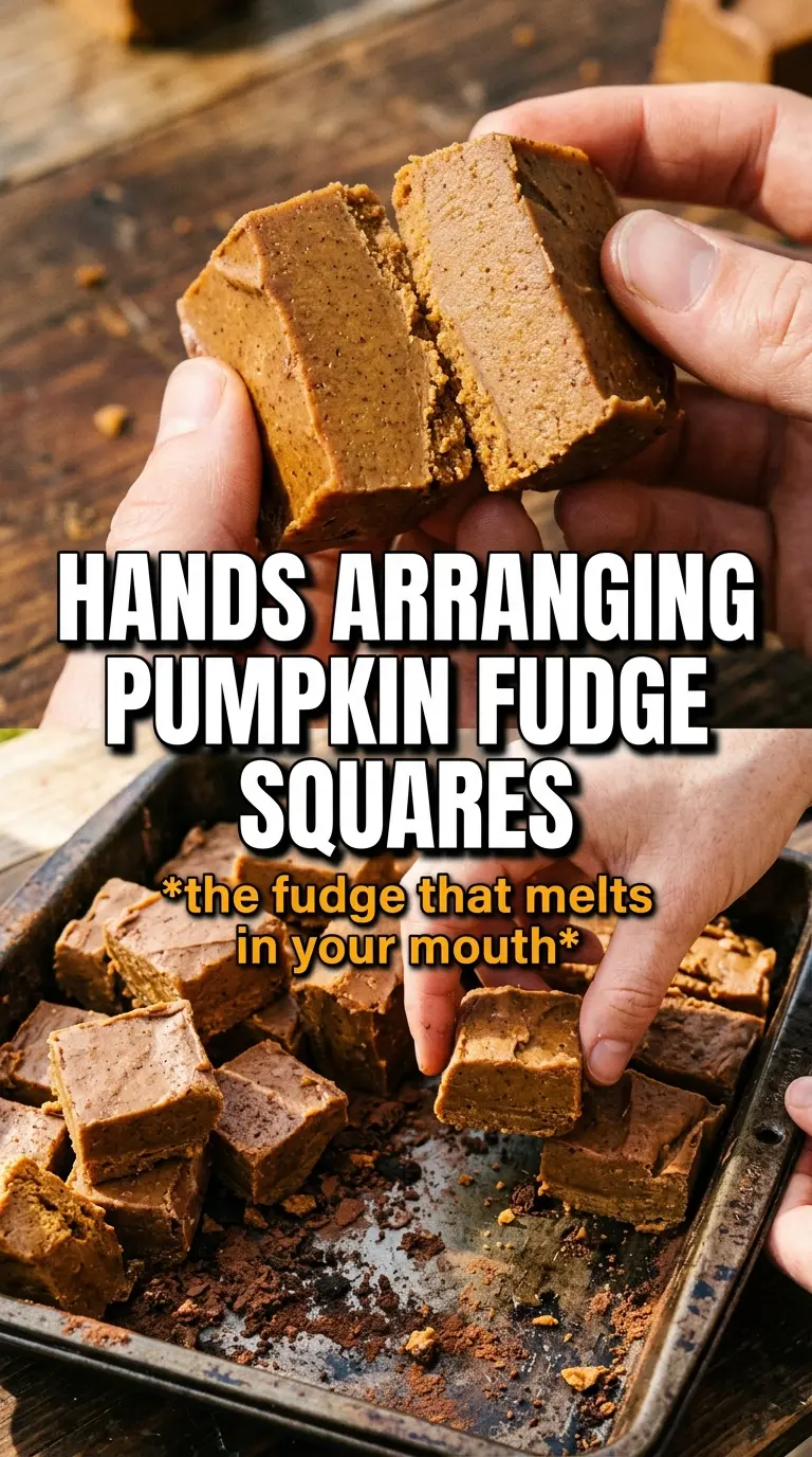 Pumpkin Fudge smooth squares pecan-topped