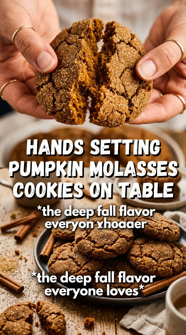 Pumpkin Molasses Cookies deep spiced chewy crinkled