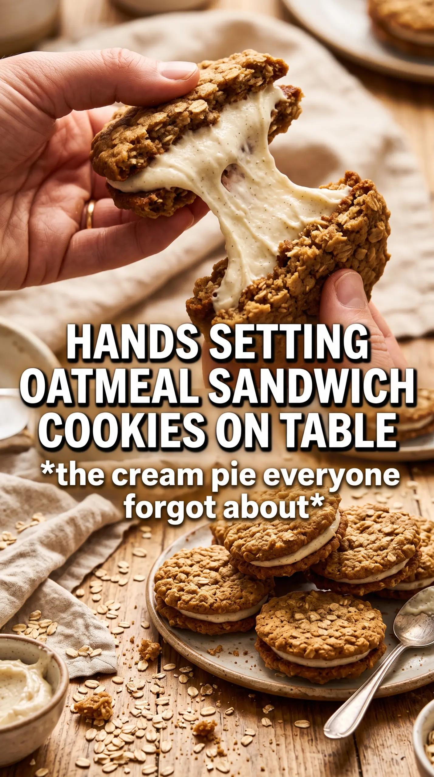 Pumpkin Oatmeal Sandwich Cookies soft spiced creamy