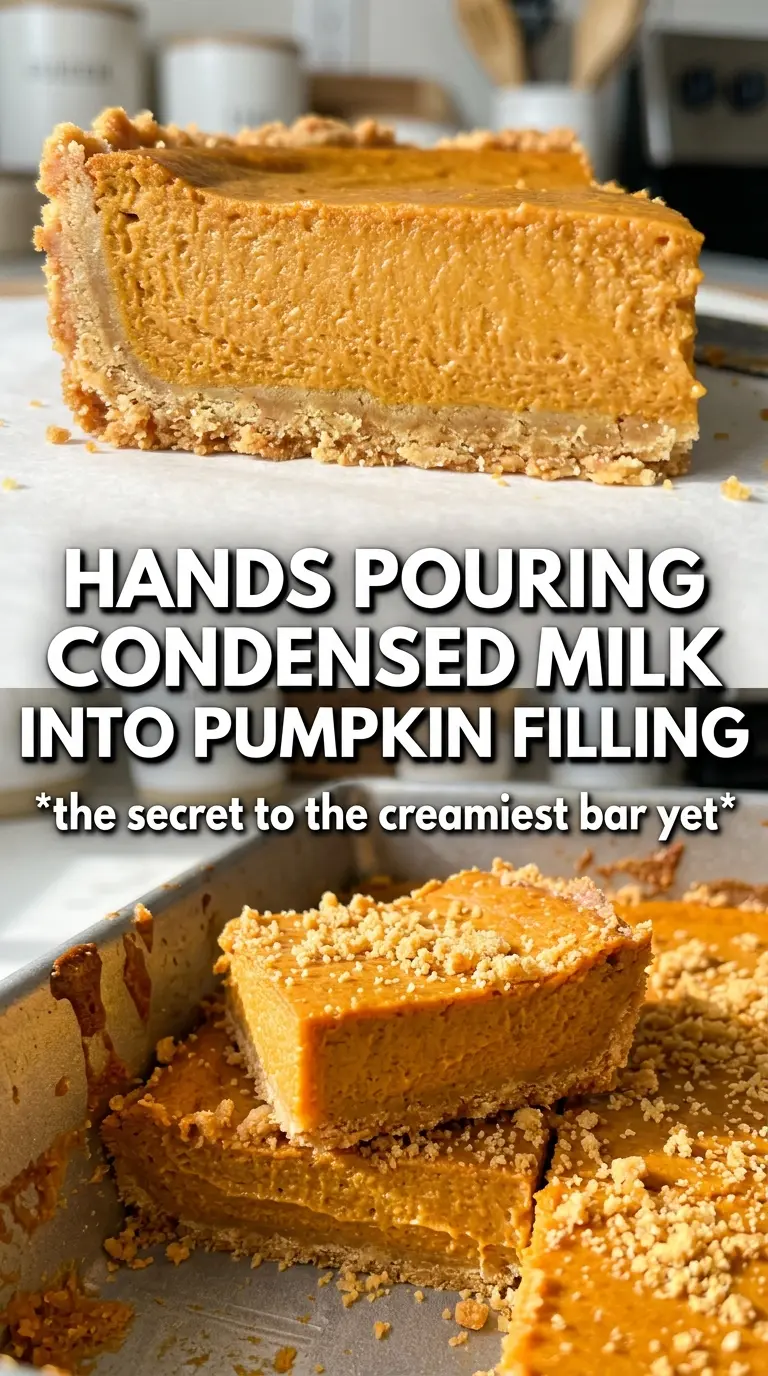 Pumpkin Pie Bars With Sweetened Condensed Milk creamy shortbread