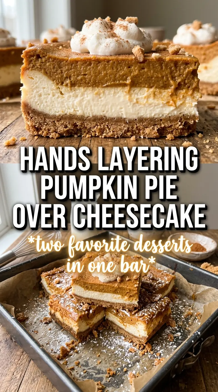 Pumpkin Pie Cheesecake Bars gingersnap crust swirled cheesecake