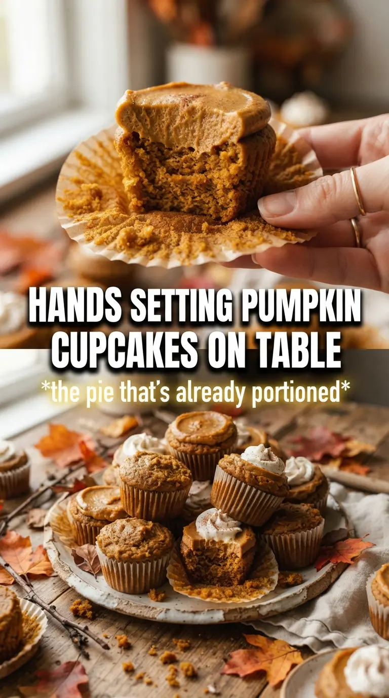 Pumpkin Pie Cupcakes with cinnamon frosting and caramel