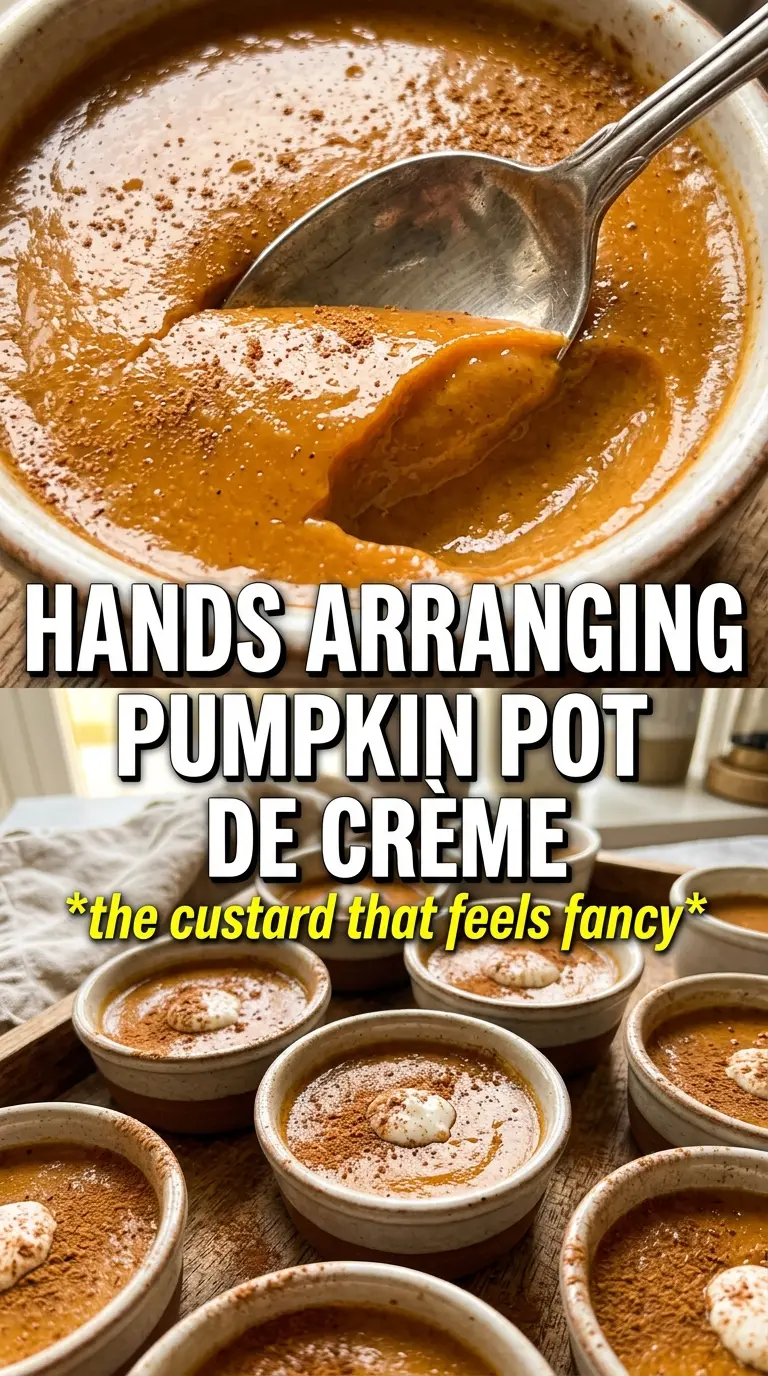 Pumpkin Pot de Crème silky custard, ramekins, warm spices