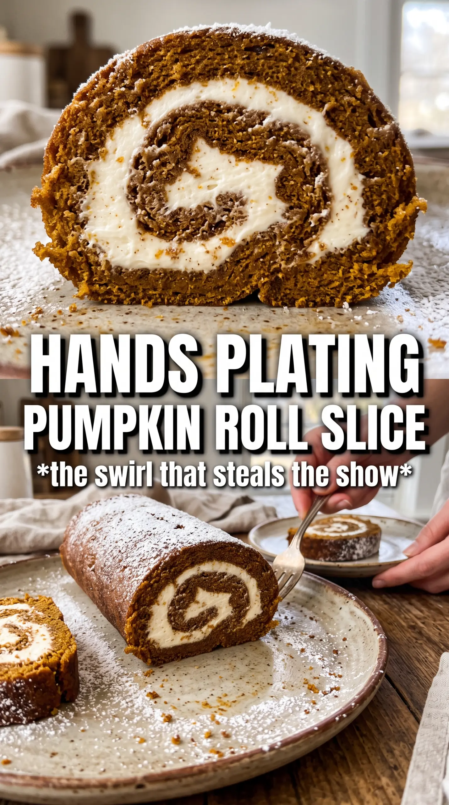 Pumpkin Roll sliced spiral cream cheese cinnamon