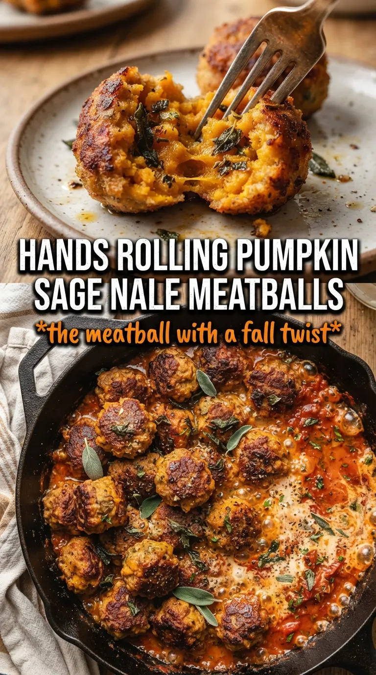 Pumpkin sage meatballs creamy skillet