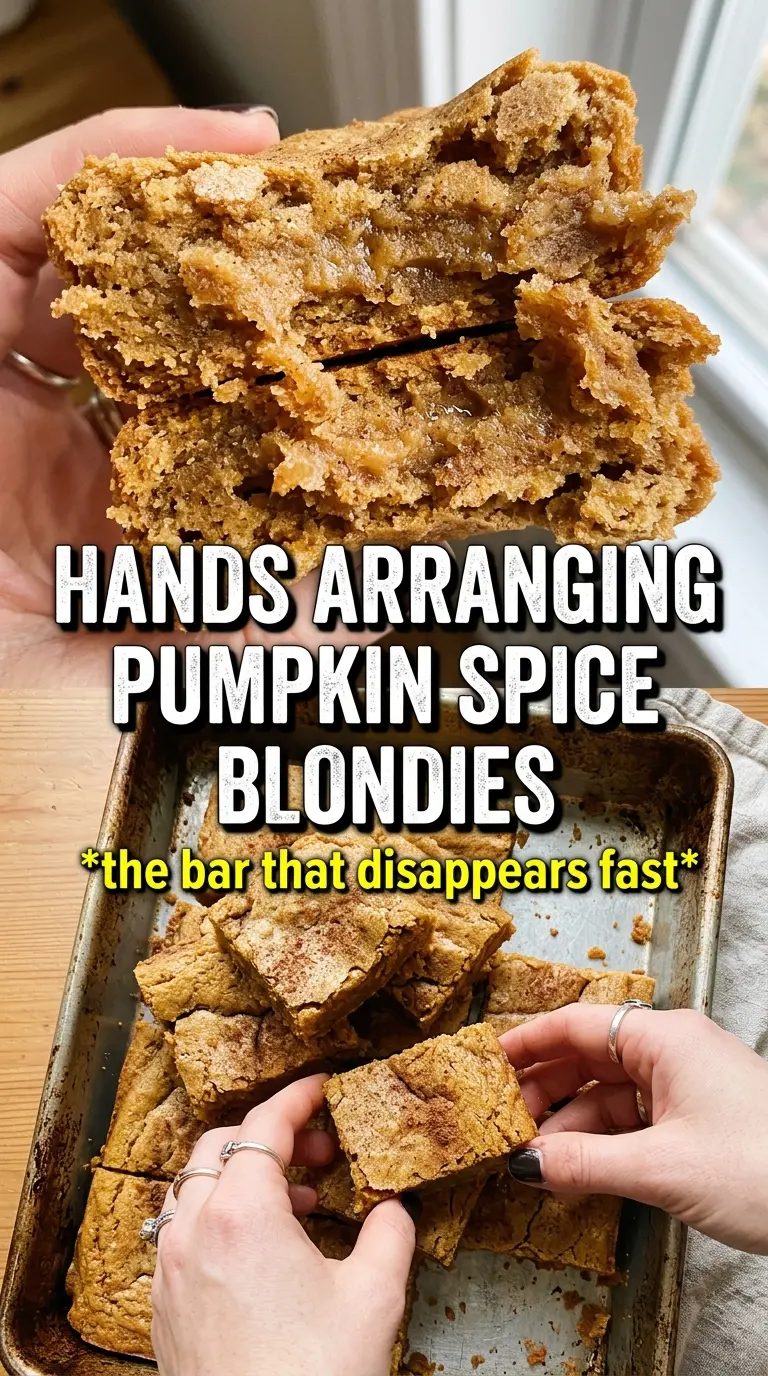 Pumpkin Spice Blondies chewy cinnamon-glazed