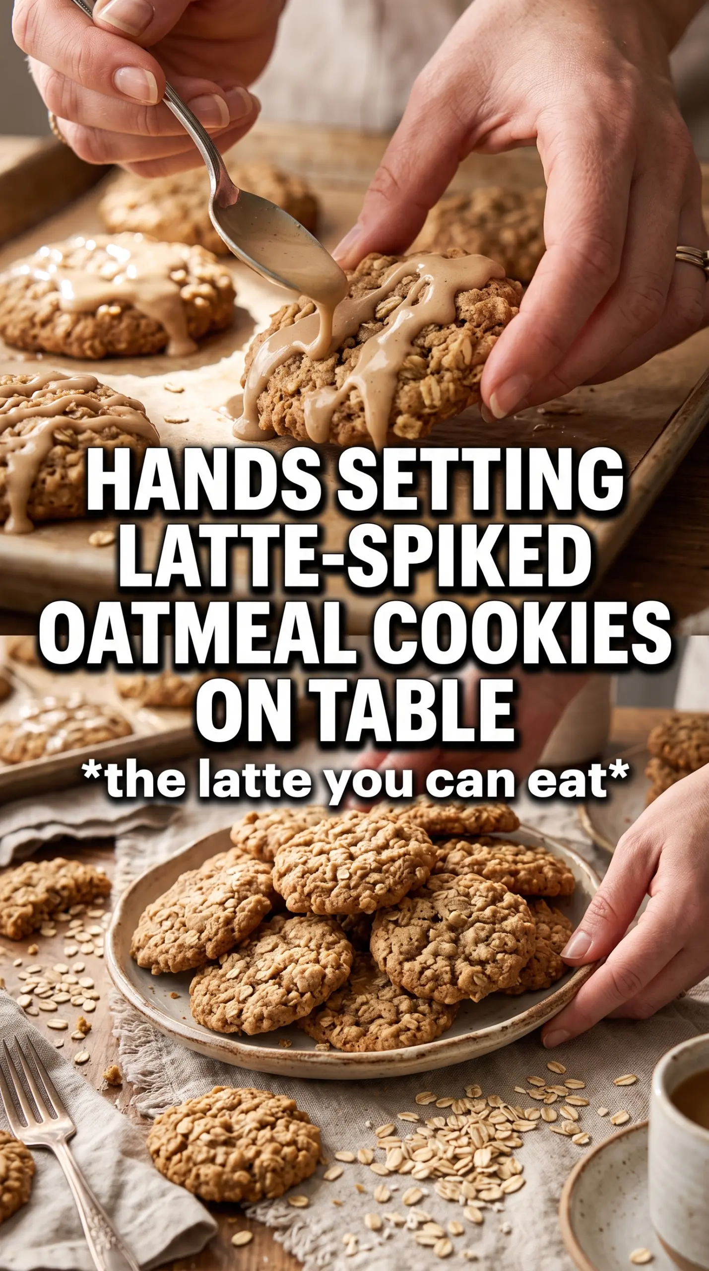Pumpkin spice latte iced oatmeal cookies chewy glazed