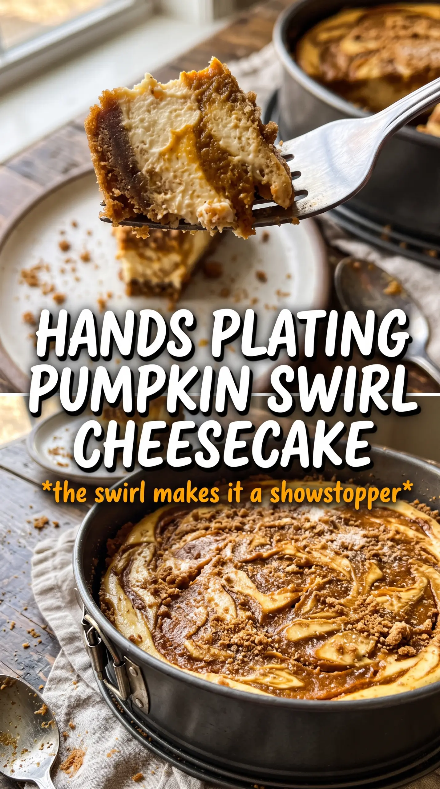 Pumpkin Swirl Cheesecake pumpkin swirl creamy gingersnap