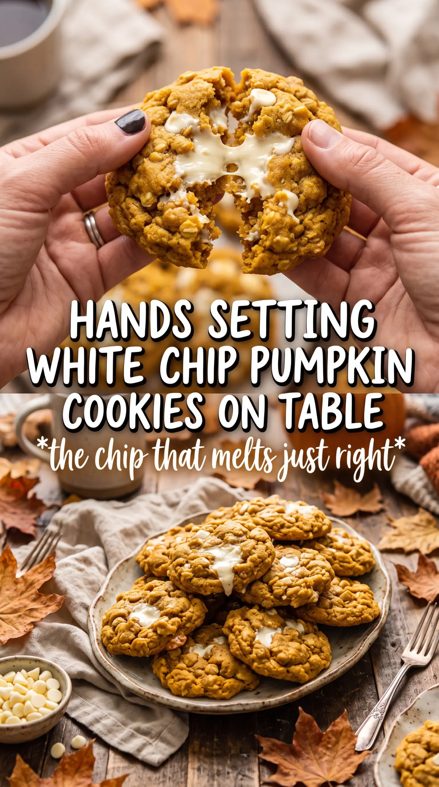 Pumpkin white chocolate chip cookies soft chewy golden