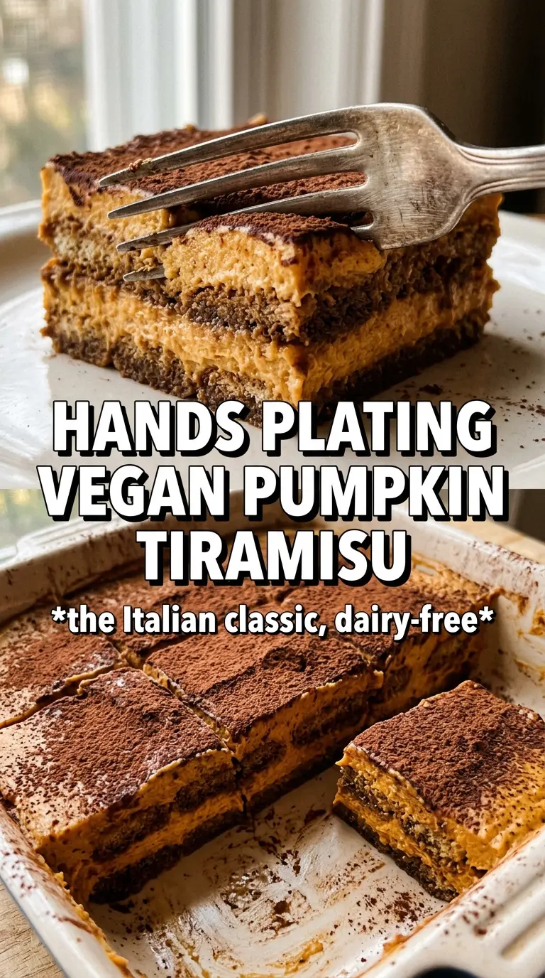Vegan Pumpkin Spice Tiramisu creamy layered dessert